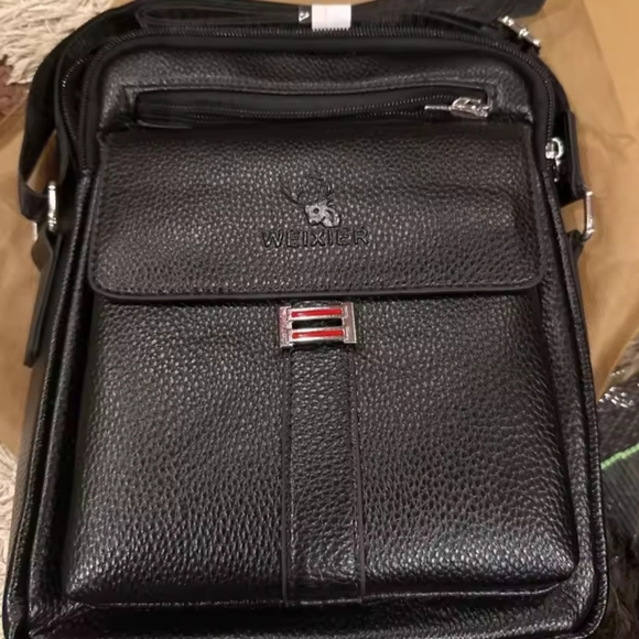 Men’s Crossbody Shoulder Bag - PU Leather - Picture 10 of 14